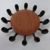 Digsmed Teak and Steel Candleholder, Denmark, 1960s