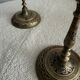 Pair of Vintage Etched Brass & Enamel Candlesticks - India,Mid-Century