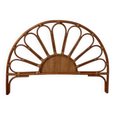 Vintage 1970s rattan and cane headboard for a double bed.