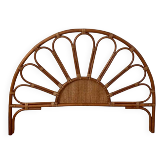Vintage 1970s rattan and cane headboard for a double bed.