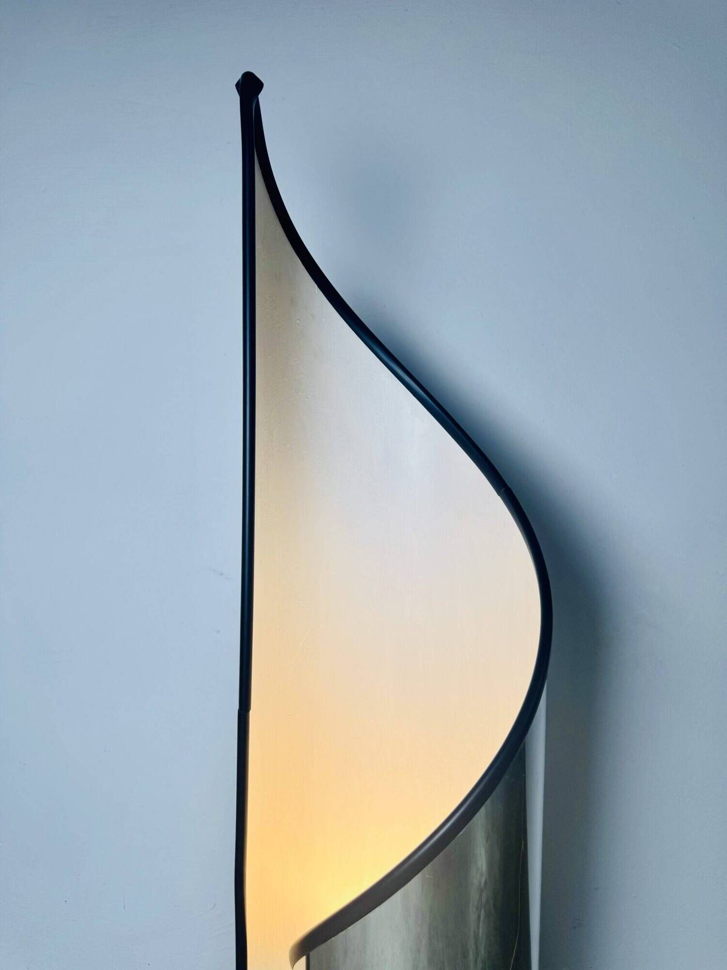 Sculptural Detrobus Table Or Floor Lamp In Curved Steel By Stilnovo, Italy 1970S
