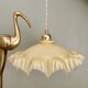 Vintage lampshade pendant light in pale yellow opaline