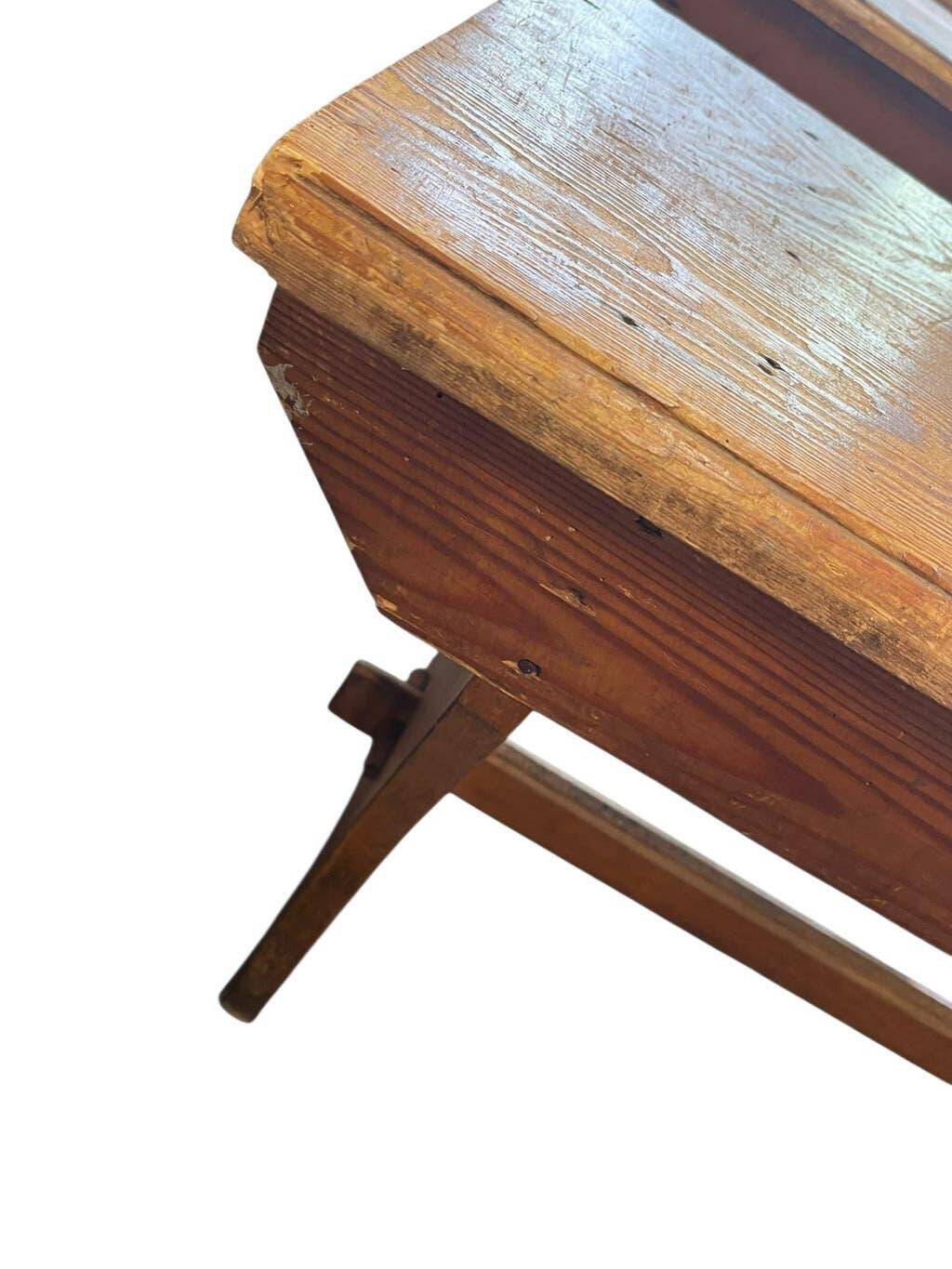 XL vintage wooden bench