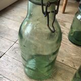 Lot de 3 bocaux et fiole en verre ancien