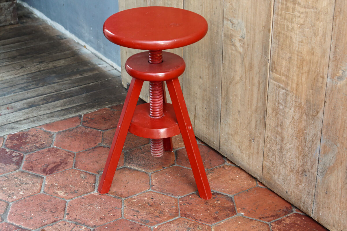 Wooden screw stool