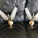 Pair of 70s tulip wall lights
