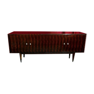 Enfilade verni polyester ouvrant à 4 vantaux