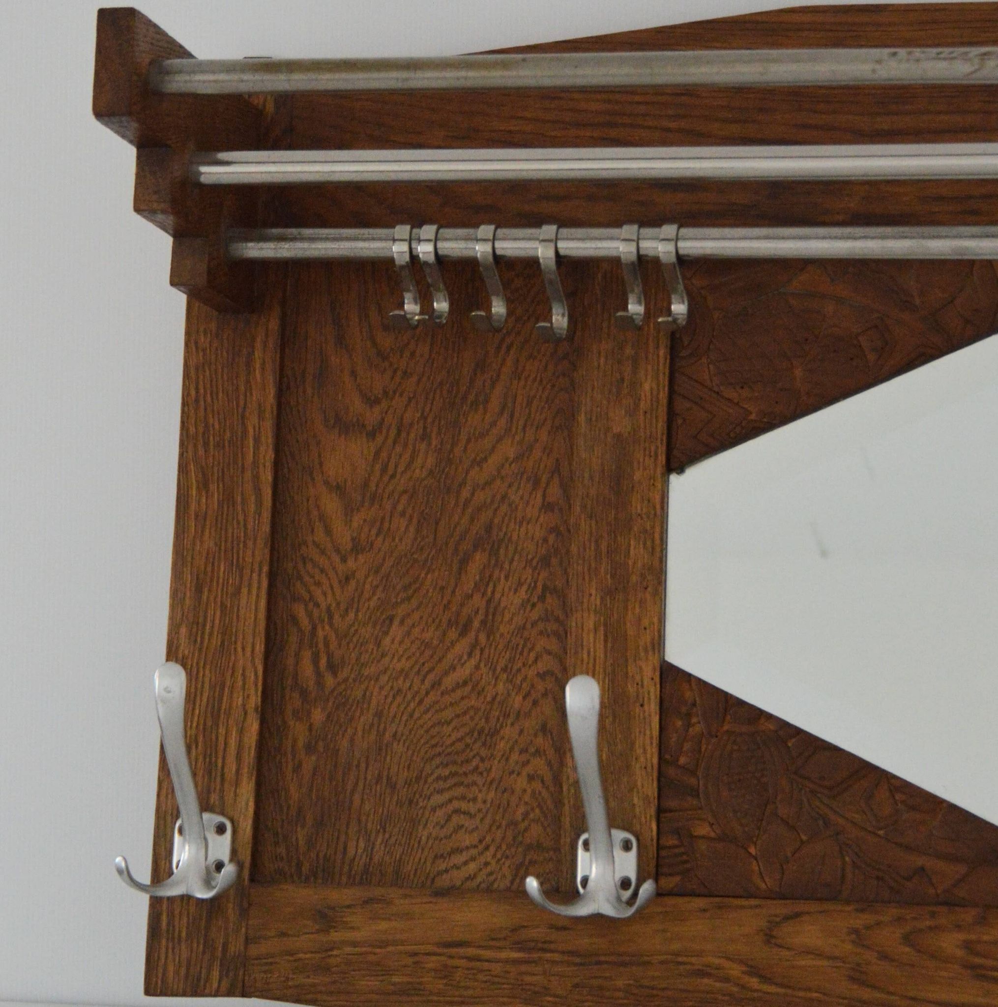 Large coat rack / Wall hat rack Art Deco 1920 vintage