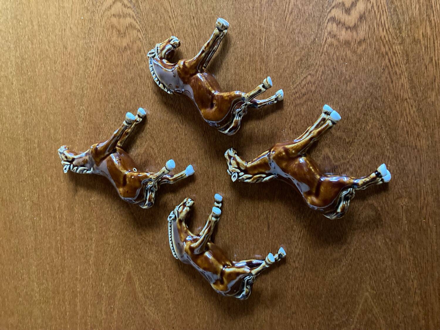 Glazed ceramic horses