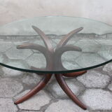 Glass and wood coffee table, 1960