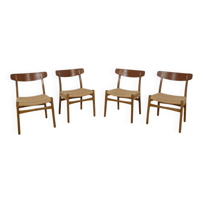 Chaises de Salle à Manger Mid Century CH23 par Hans J. Wegner pour Carl Hansen & Søn, Set de 4