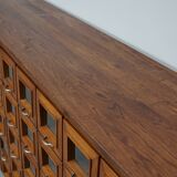 Vintage Dutch Oak Haberdashery Shop Cabinet / Vitrine, 1950s