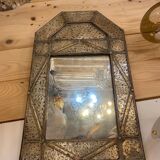 Miroir en métal argenté et laiton