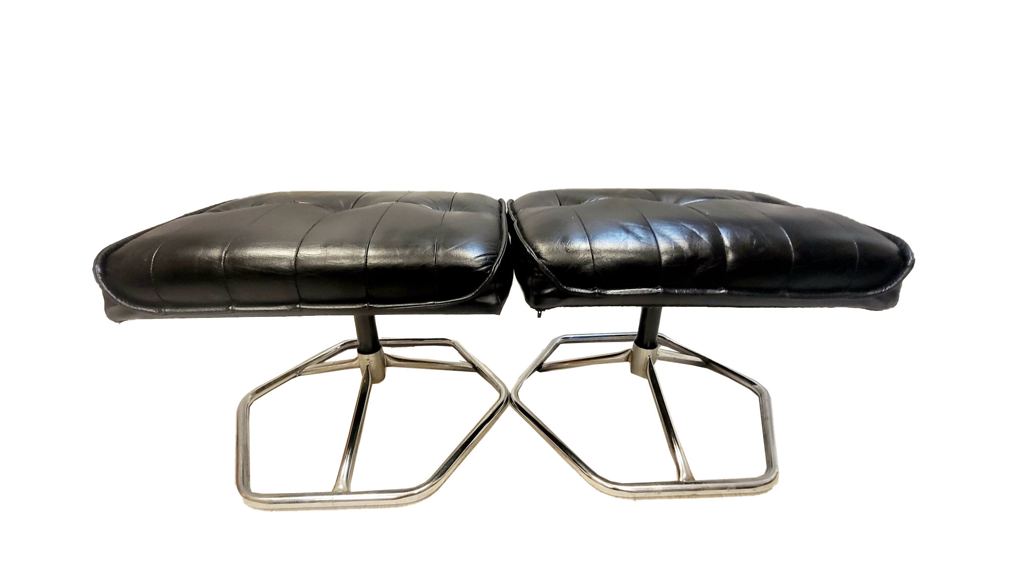 2 leather stools