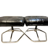 2 leather stools
