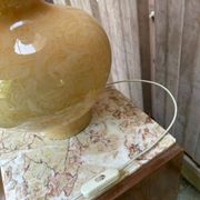 Vintage table lamp in yellow ceramic Nil LPE PM France