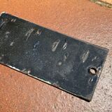 Plate old enamelled sheet metal plug white and red small format