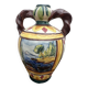 Grande amphore italienne en terre cuite décor polychrome