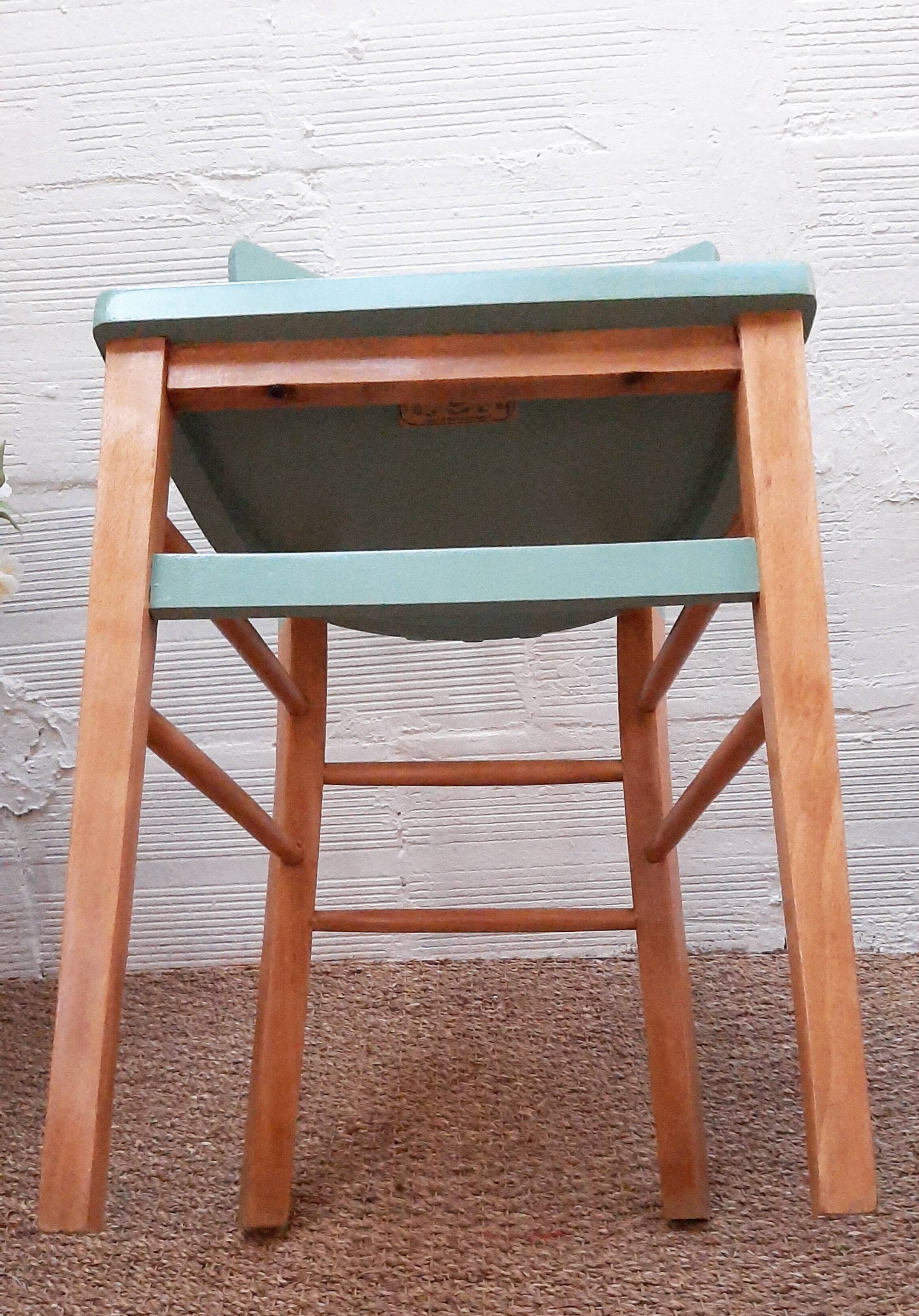 Chaise bistrot vintage années 50 vert mint