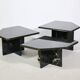 Postmodern marble nesting tables Italy, set of 3, 80s 90s