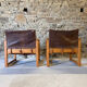 2 leather chairs Diana by Karin Mobring for IKEA, 1970