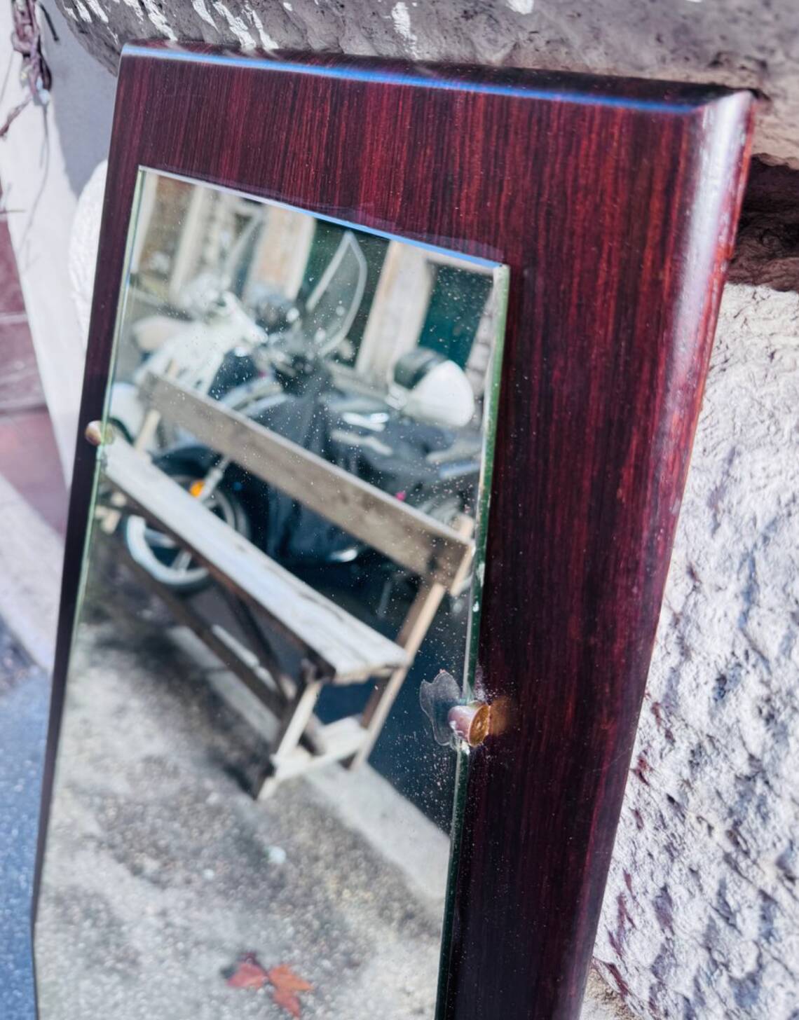 Specchio vintage in palissandro, anni '60