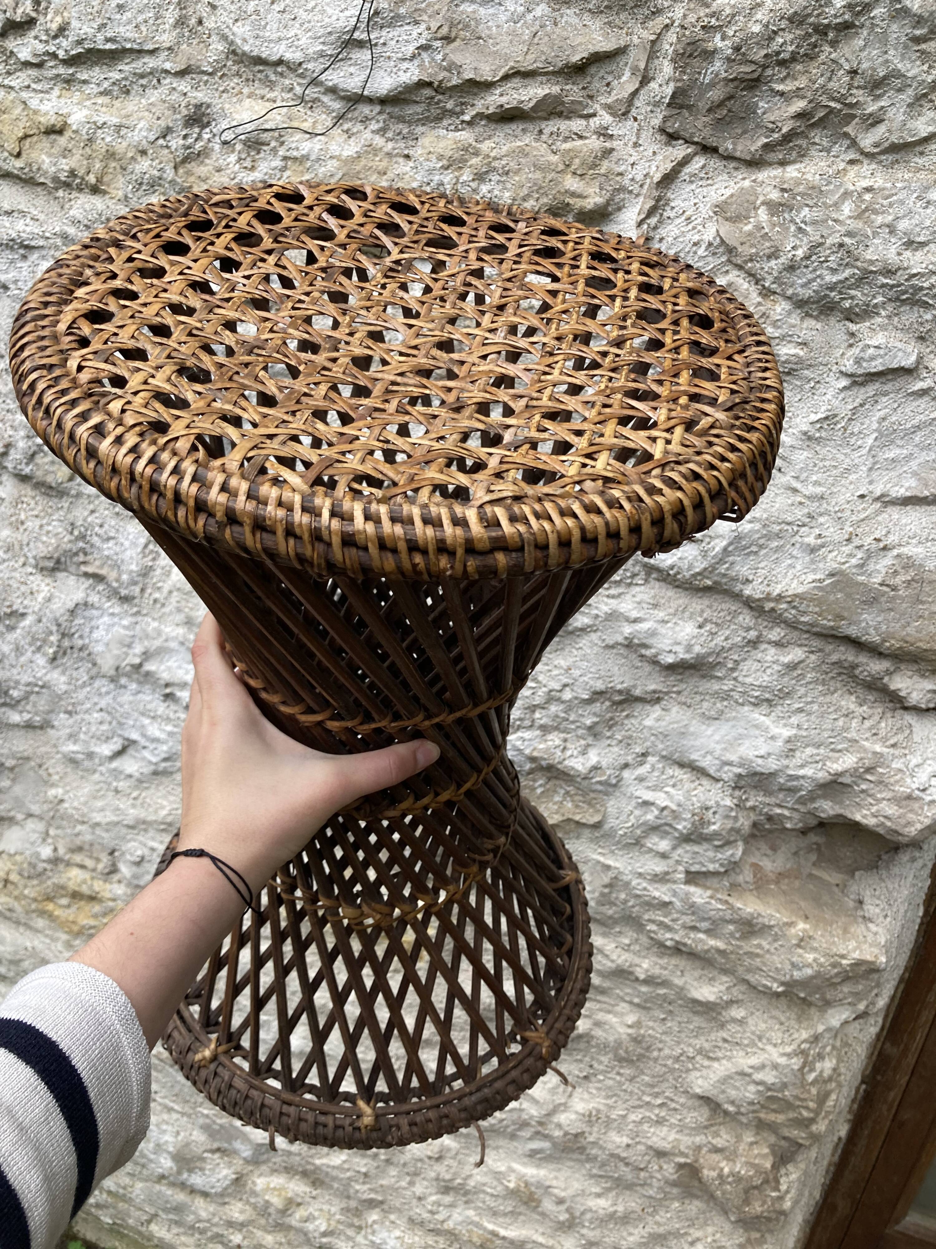 Vintage cane diabolo stool