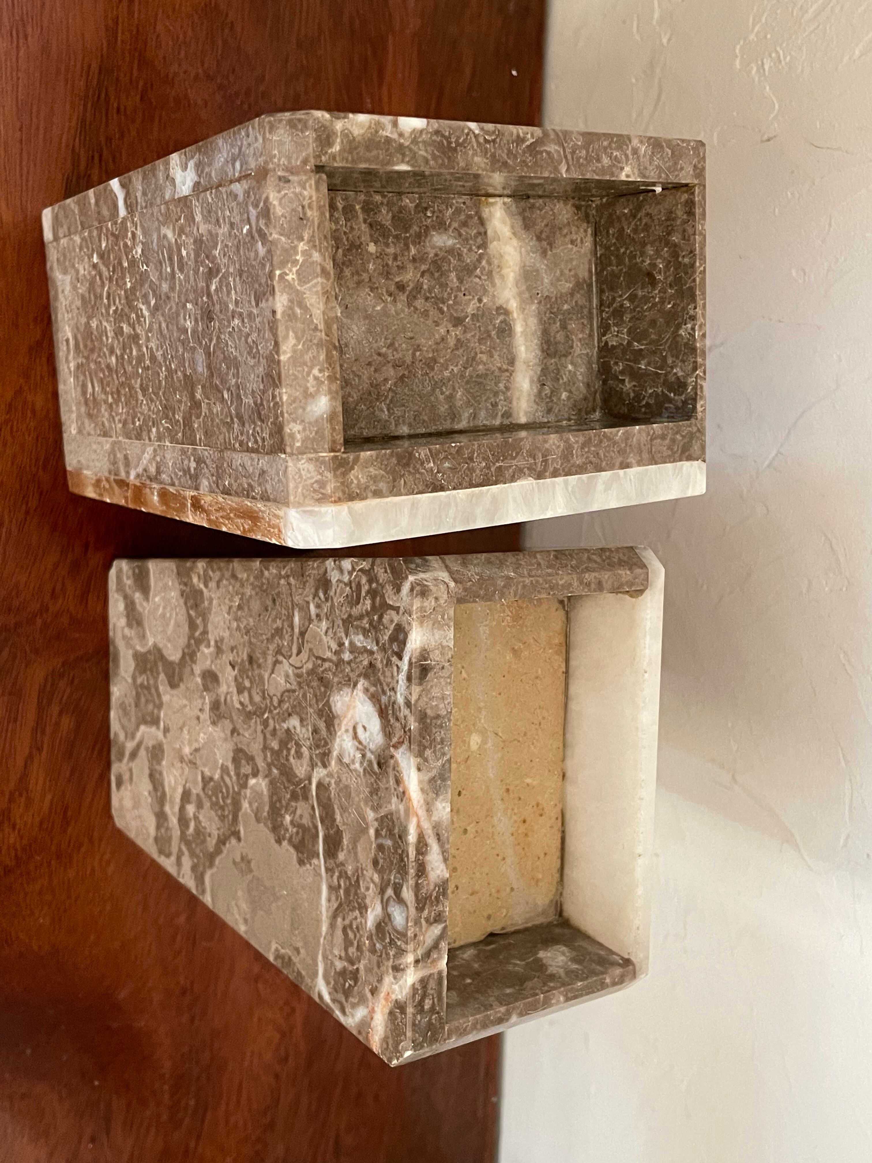 Pair of Art Deco marble bookends