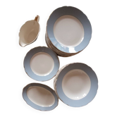 Service de table Villeroy & Boch – Modèle Saar – Bleu pastel & doré –
