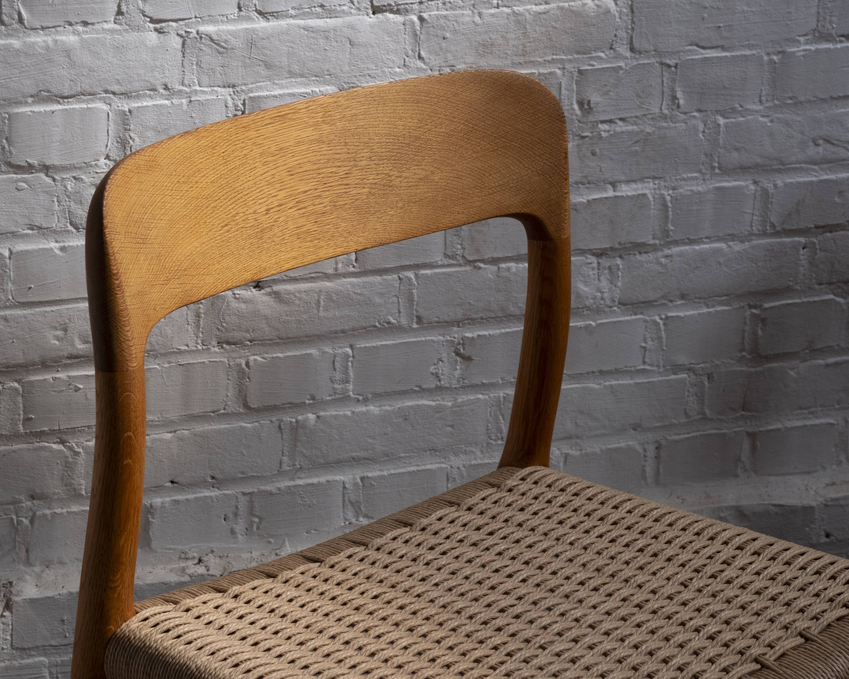 4x Niels Møller chair Model 75 in Oak, 1960s Denmark