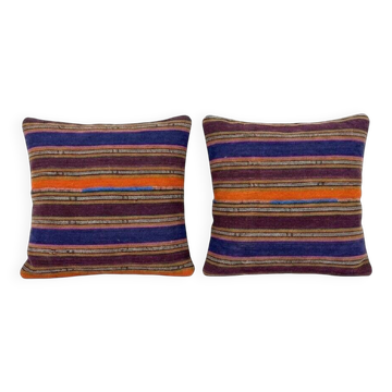 Set of 2 vintage Turkish cushion covers 56x58 cm
