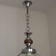 Vintage Murano Glass Globe Pendant Ceiling Light Amber Wave Mazzega Style
