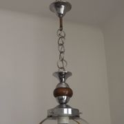 Suspension en verre de Murano ambré dans le goût de Mazzega