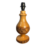 Solid wood bark lamp base