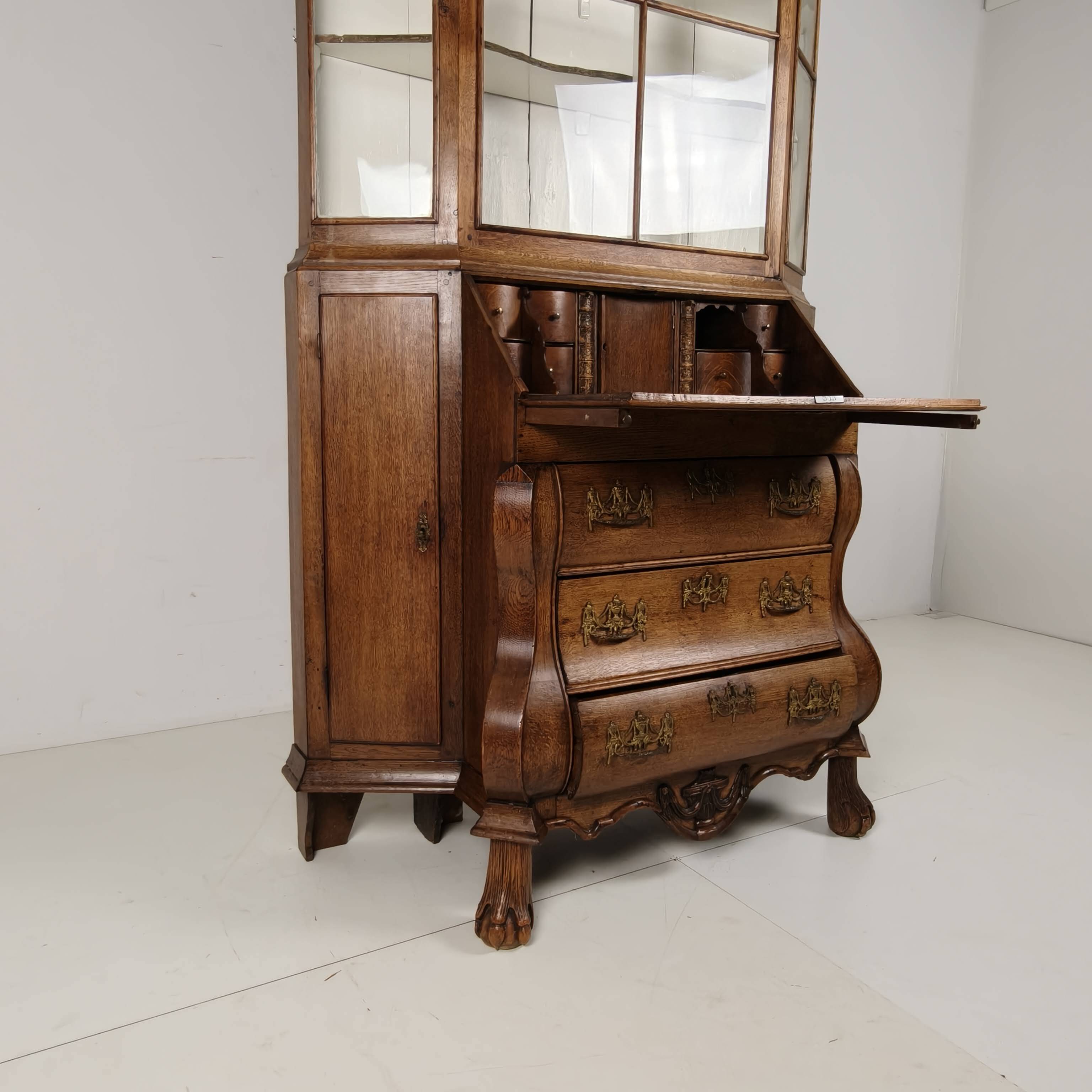Dutch Oak Bureau Bookcase, 18th Century
