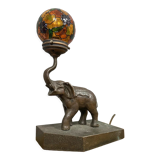 Bronze lamp with elephant Art Nouveau period around 1900