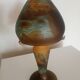 Homelamp "champignon" Polychrome glass, lake-themed decoration, dragonfly