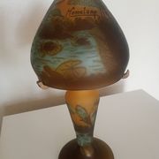 Homelamp "champignon" Polychrome glass, lake-themed decoration, dragonfly
