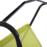 Porte-revues vintage Pilastro – jaune et noir des années 1950, style Mathieu Matégot, design néerlandais de Tjerk Reijenga pour Artimeta