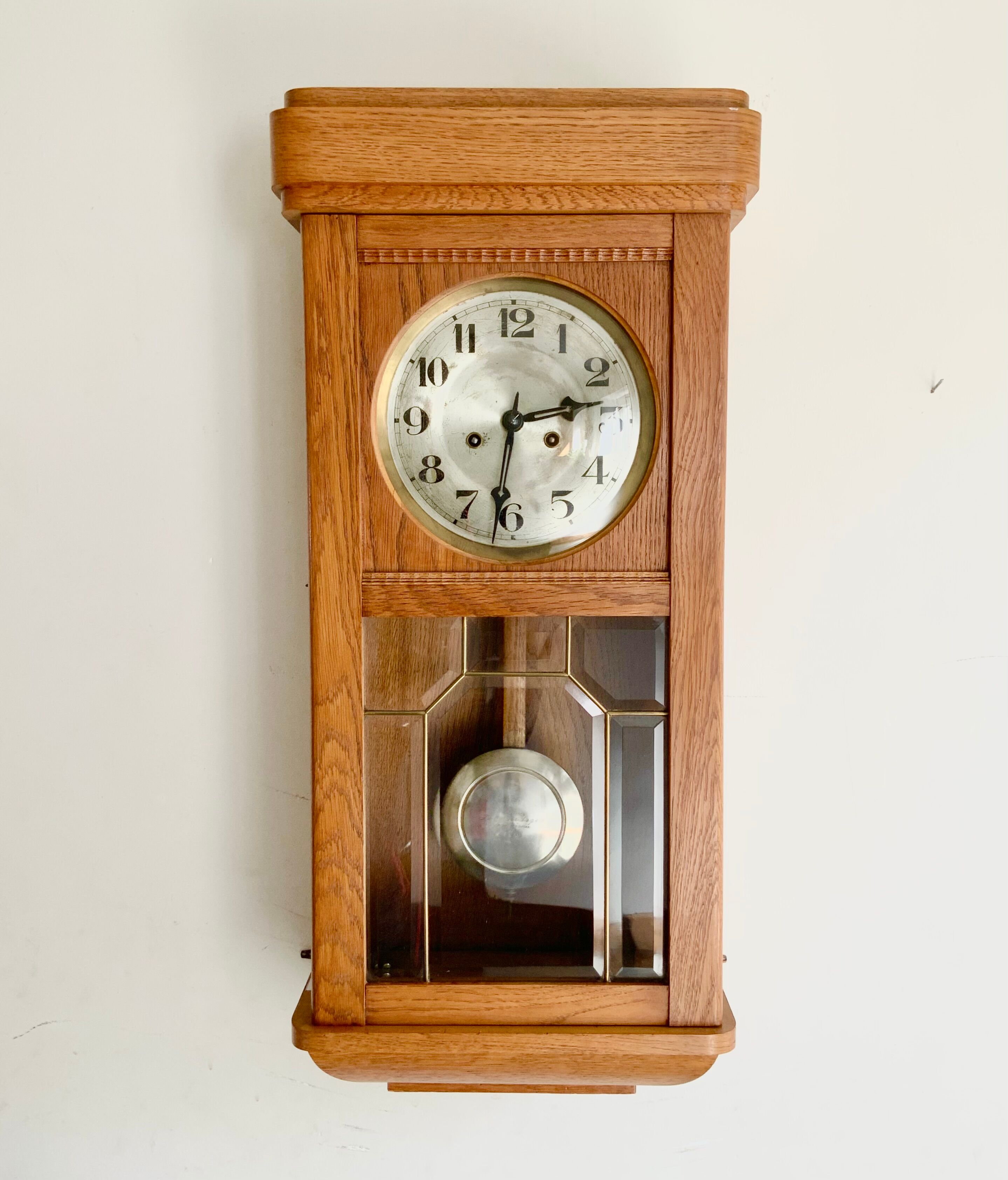 Art Deco Gustav Becker Oak Wall clock 1920s
