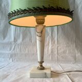 Vintage alabaster and brass table lamp