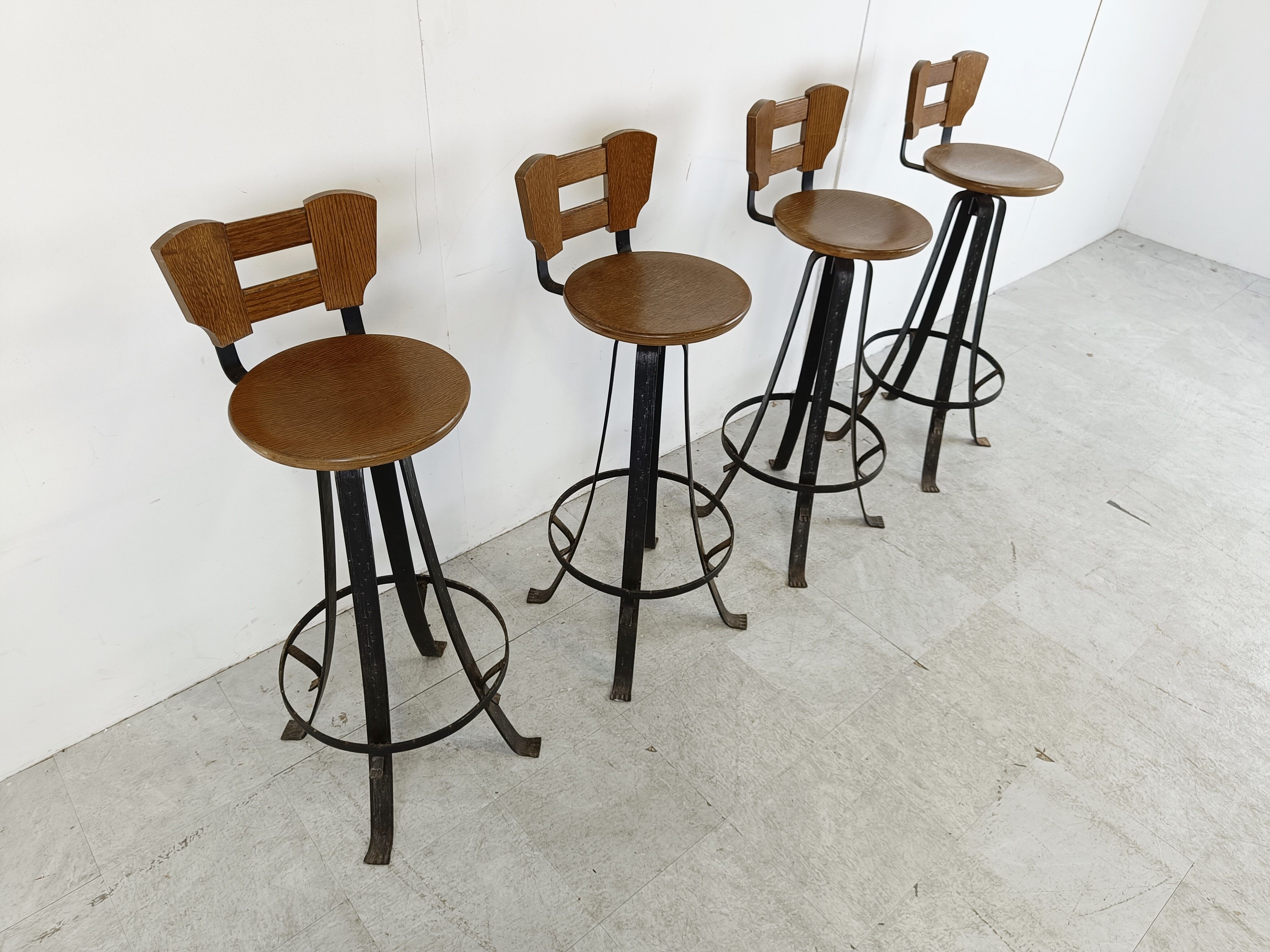 Vintage brutalist bar stools, 1970s