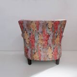 Fauteuil des années 80 en tissu chintz