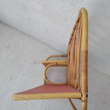 Vintage rattan wall shelf 60s