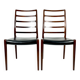 Set of 2 Niels Møller Model No 82 Chairs in Rosewood & Leather Denmark 60’s