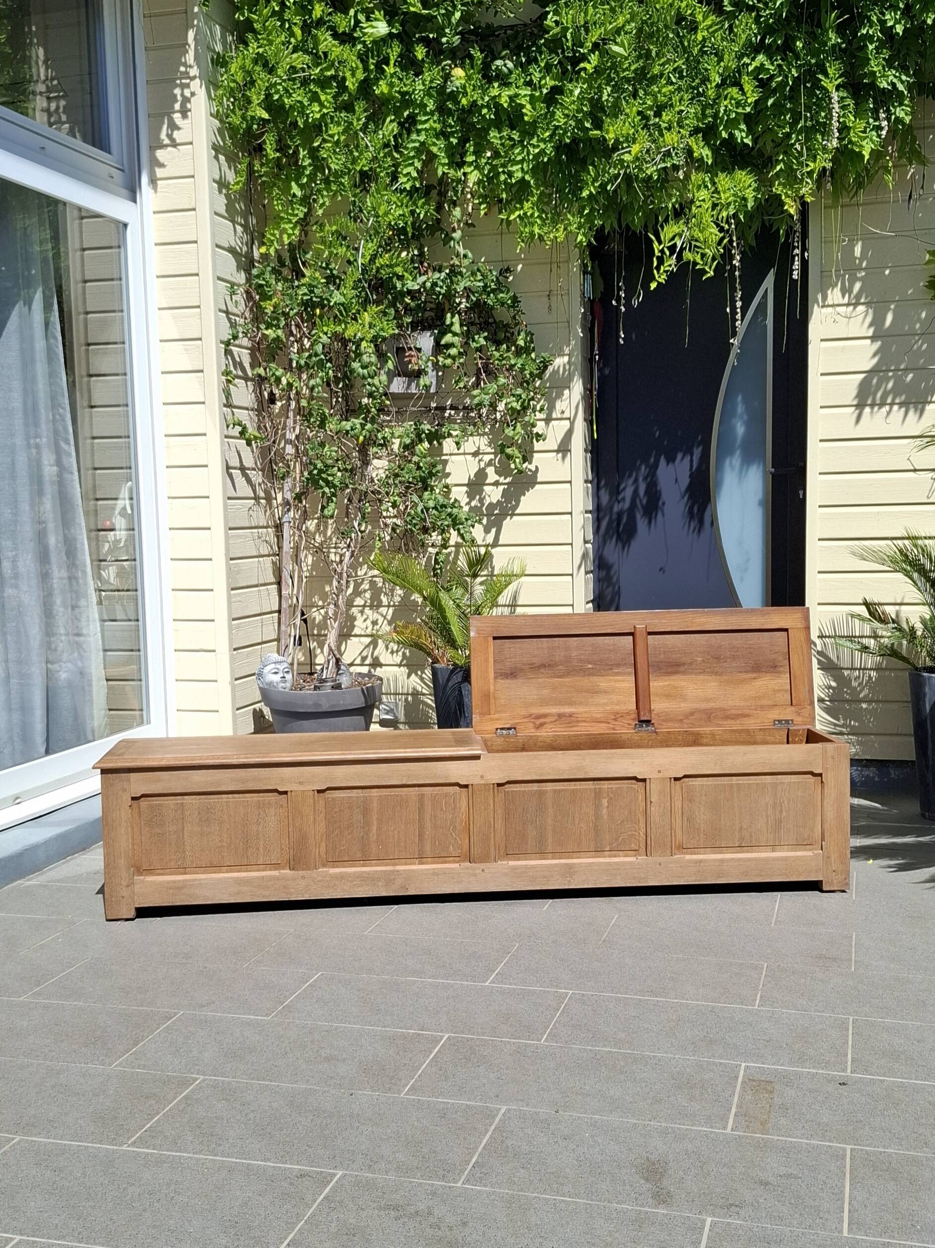 Renovated oak storage bench
