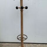 Portemanteau parrot wood tripod 12 black balls Stella 1960