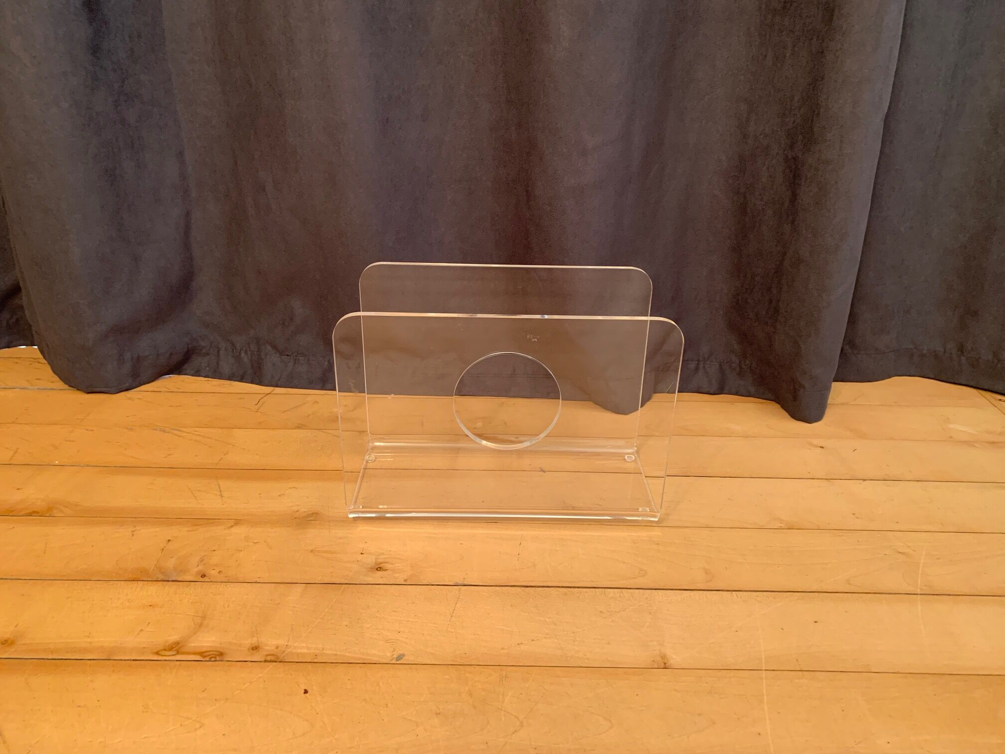 Lucite newspaper stand, 1970s