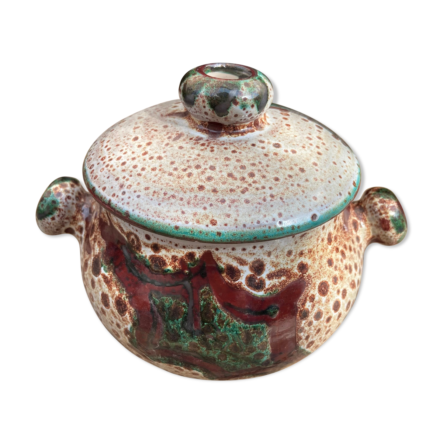 Vallauris ceramic candy-thistle pattern-60s