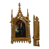 Triptyque néogothique en bois doré